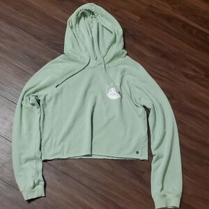 Roxy Mint Cropped Hoodie with White Logo